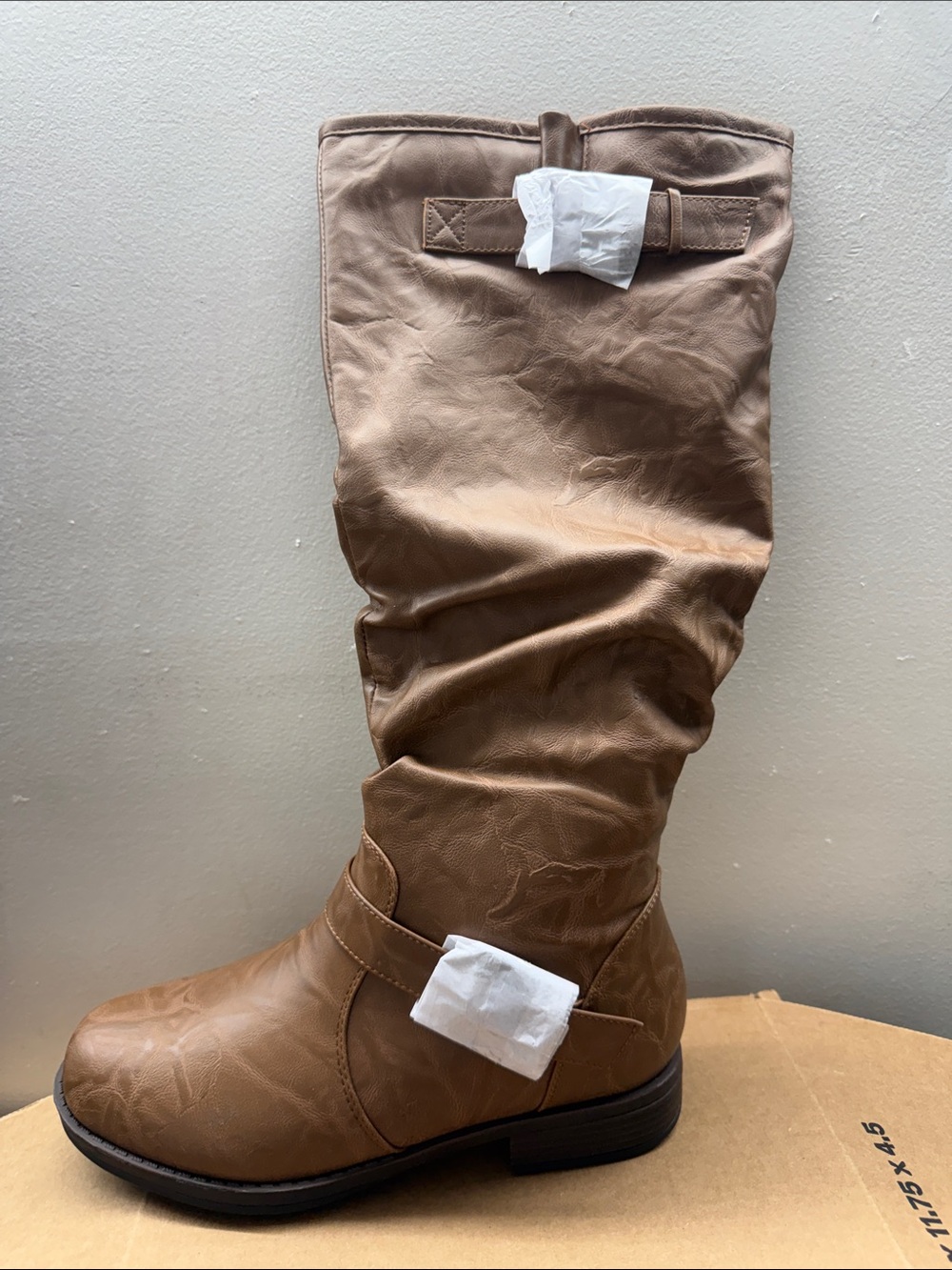 Journee Collection STORMY  Tan Slouch Knee-High Heeled Boots Women Size 7.5